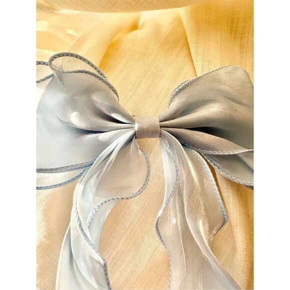Light blue French clip hair bow - Picture 3 of 4